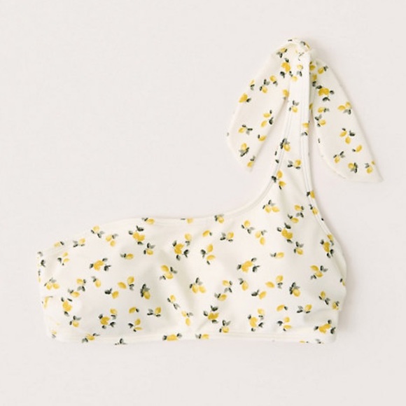 Abercrombie One-Shoulder Lemon Pattern Bikini Top - Picture 1 of 5